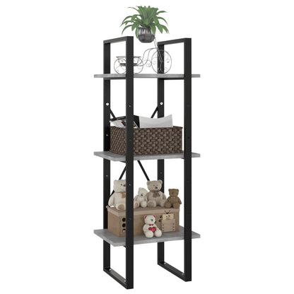 Boekenkast Met 3 Schappen Spaanplaat Betongrijs 40 x 30 x 105 cm Bewerkt hout