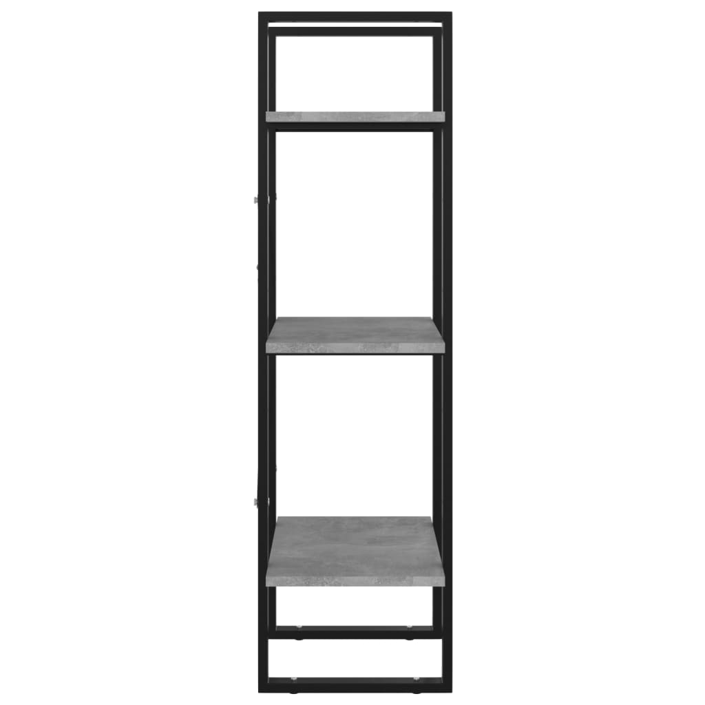 Boekenkast Met 3 Schappen Spaanplaat Betongrijs 40 x 30 x 105 cm Bewerkt hout