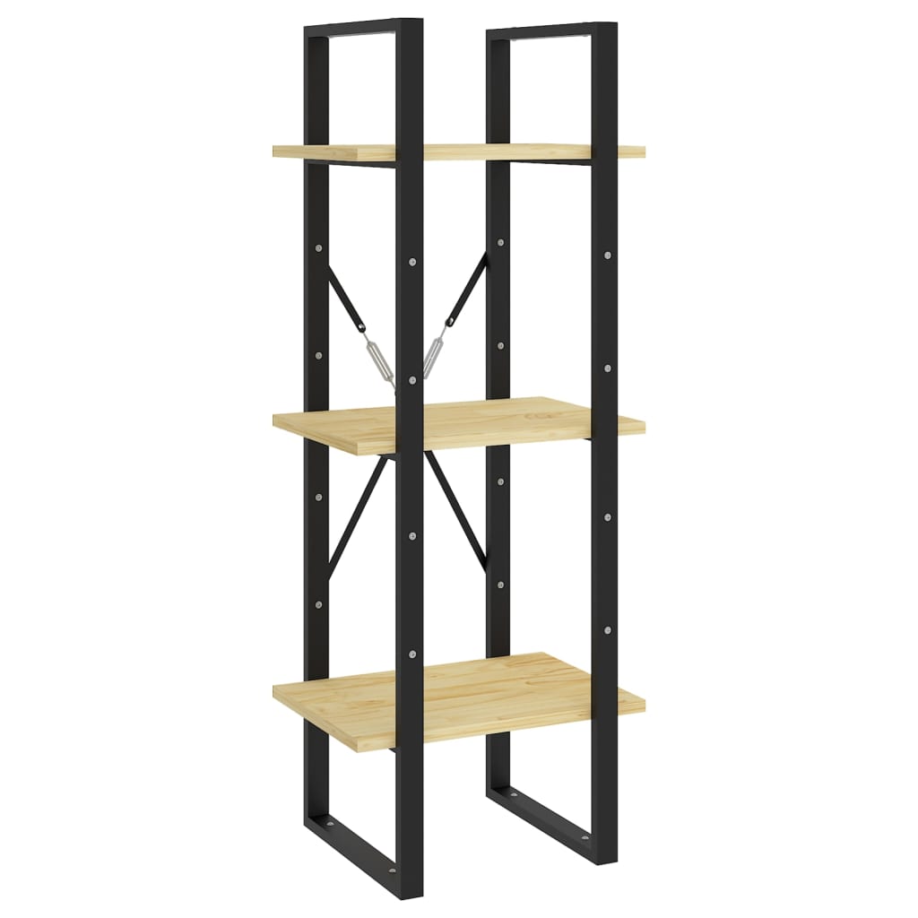 Boekenkast Met 3 Schappen Massief Grenen Naturel 40 x 30 x 105 cm Hout