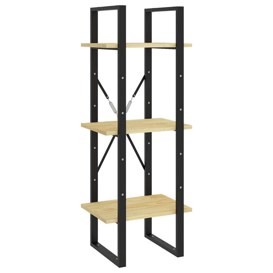 Boekenkast Met 3 Schappen Massief Grenen Naturel 40 x 30 x 105 cm Hout