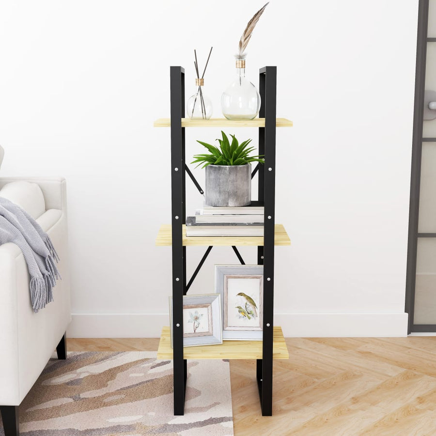 Boekenkast Met 3 Schappen Massief Grenen Naturel 40 x 30 x 105 cm Hout