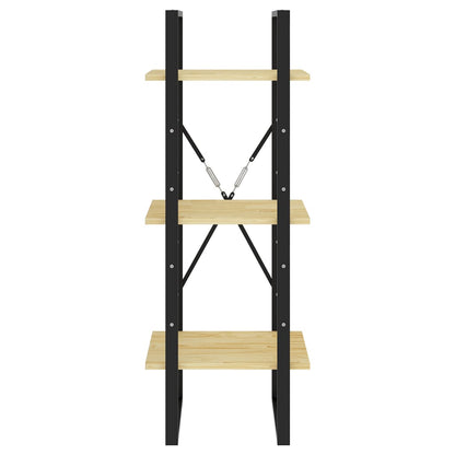 Boekenkast Met 3 Schappen Massief Grenen Naturel 40 x 30 x 105 cm Hout