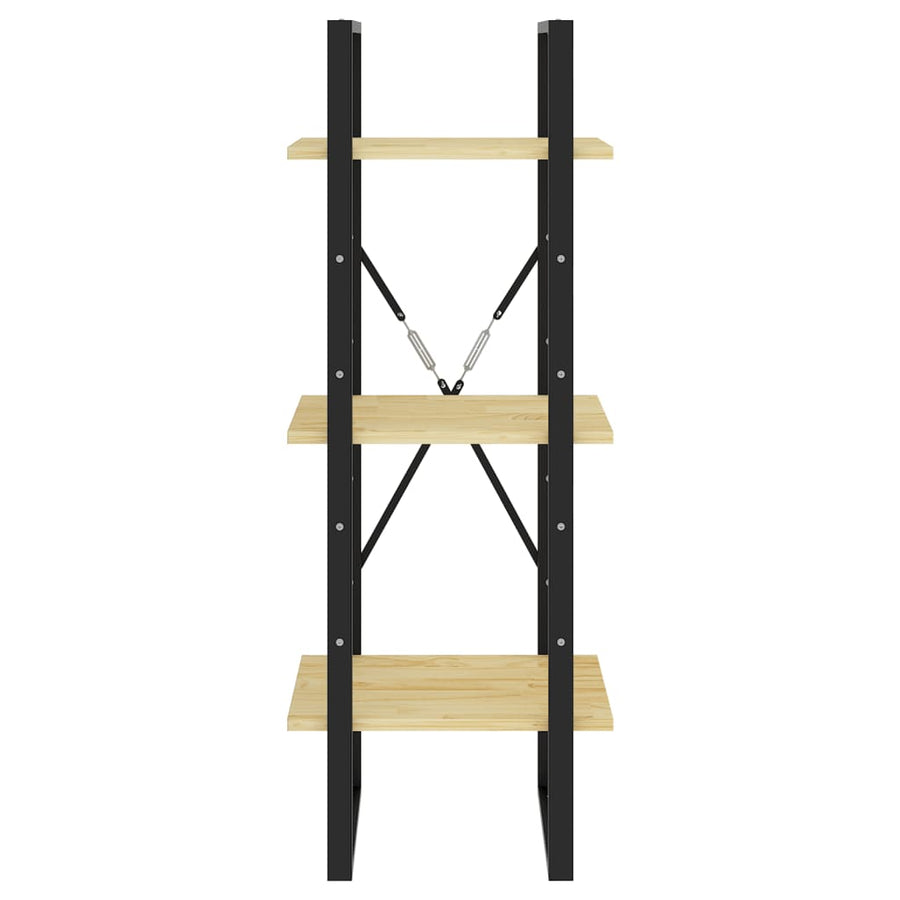 Boekenkast Met 3 Schappen Massief Grenen Naturel 40 x 30 x 105 cm Hout
