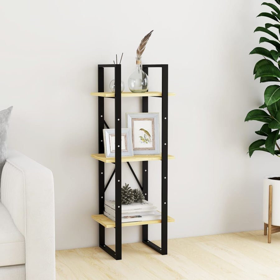 Boekenkast Met 3 Schappen Massief Grenen Naturel 40 x 30 x 105 cm Hout