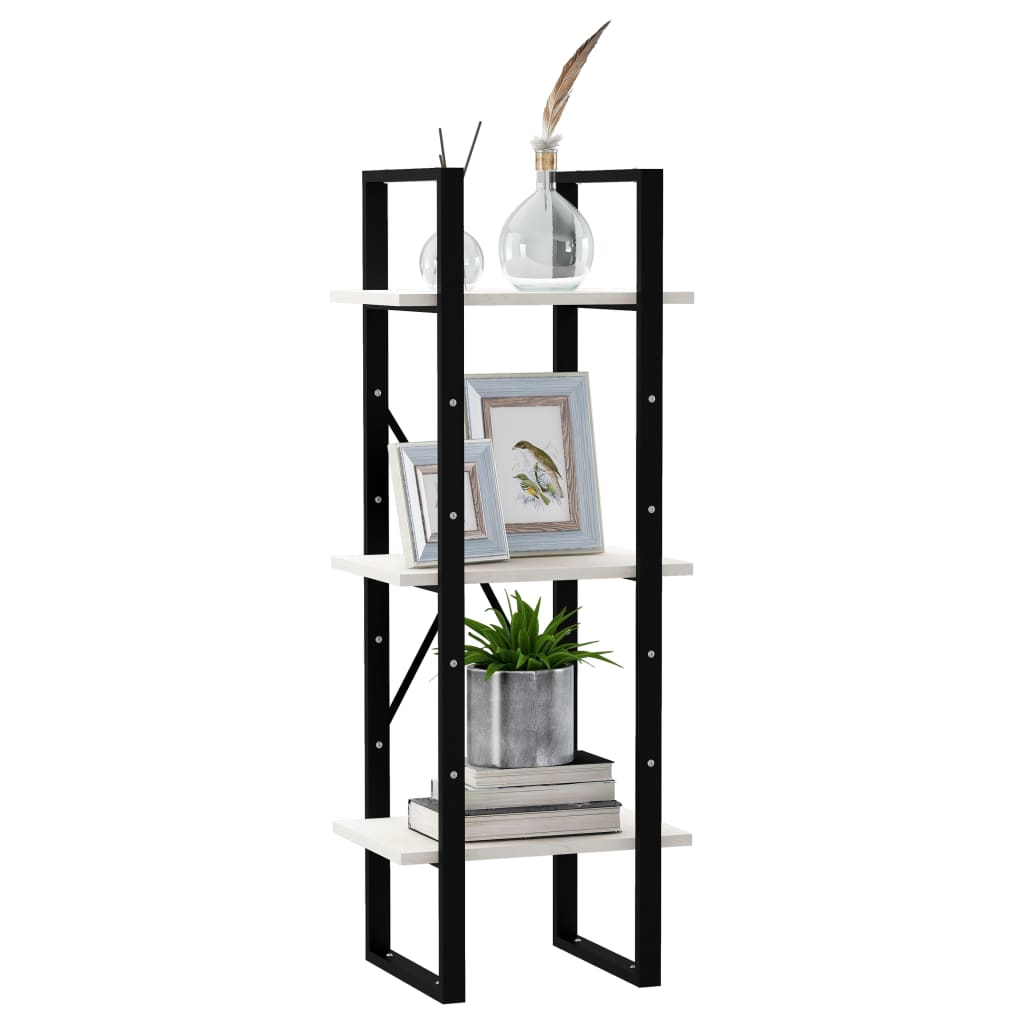 Boekenkast Met 3 Schappen Massief Grenen Wit 40 x 30 x 105 cm Hout