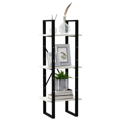 Boekenkast Met 3 Schappen Massief Grenen Wit 40 x 30 x 105 cm Hout