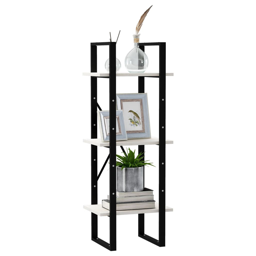 Boekenkast Met 3 Schappen Massief Grenen Wit 40 x 30 x 105 cm Hout