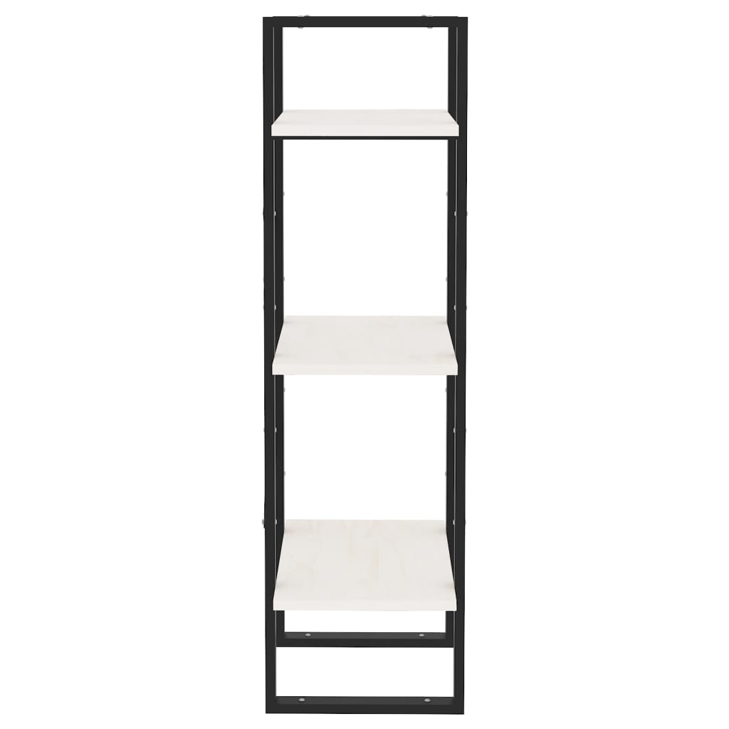 Boekenkast Met 3 Schappen Massief Grenen Wit 40 x 30 x 105 cm Hout