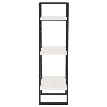 Boekenkast Met 3 Schappen Massief Grenen Wit 40 x 30 x 105 cm Hout