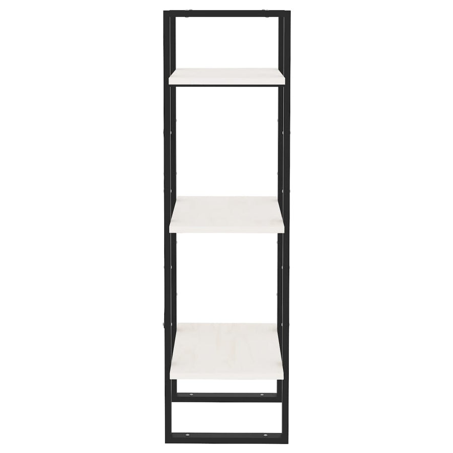 Boekenkast Met 3 Schappen Massief Grenen Wit 40 x 30 x 105 cm Hout
