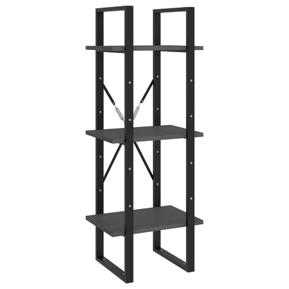 Boekenkast Met 3 Schappen Massief Grenen Grijs 40 x 30 x 105 cm Hout