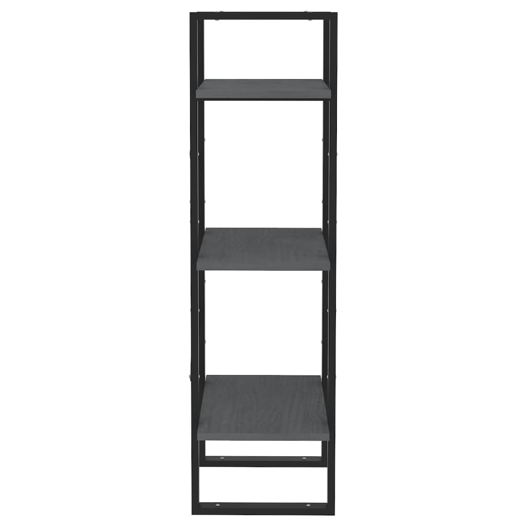 Boekenkast Met 3 Schappen Massief Grenen Grijs 40 x 30 x 105 cm Hout