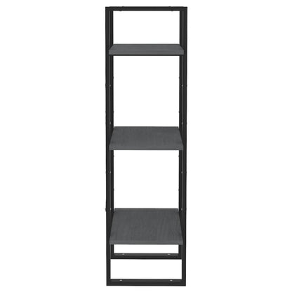 Boekenkast Met 3 Schappen Massief Grenen Grijs 40 x 30 x 105 cm Hout