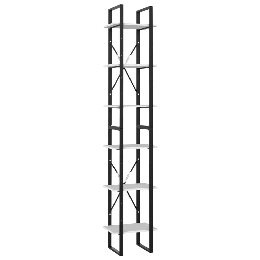 Boekenkast Met 6 Schappen Wit 40 x 30 x 210 cm Bewerkt hout