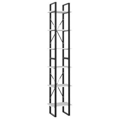 Boekenkast Met 6 Schappen Wit 40 x 30 x 210 cm Bewerkt hout