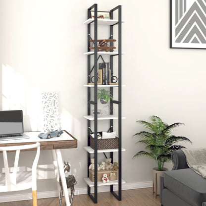 Boekenkast Met 6 Schappen Wit 40 x 30 x 210 cm Bewerkt hout