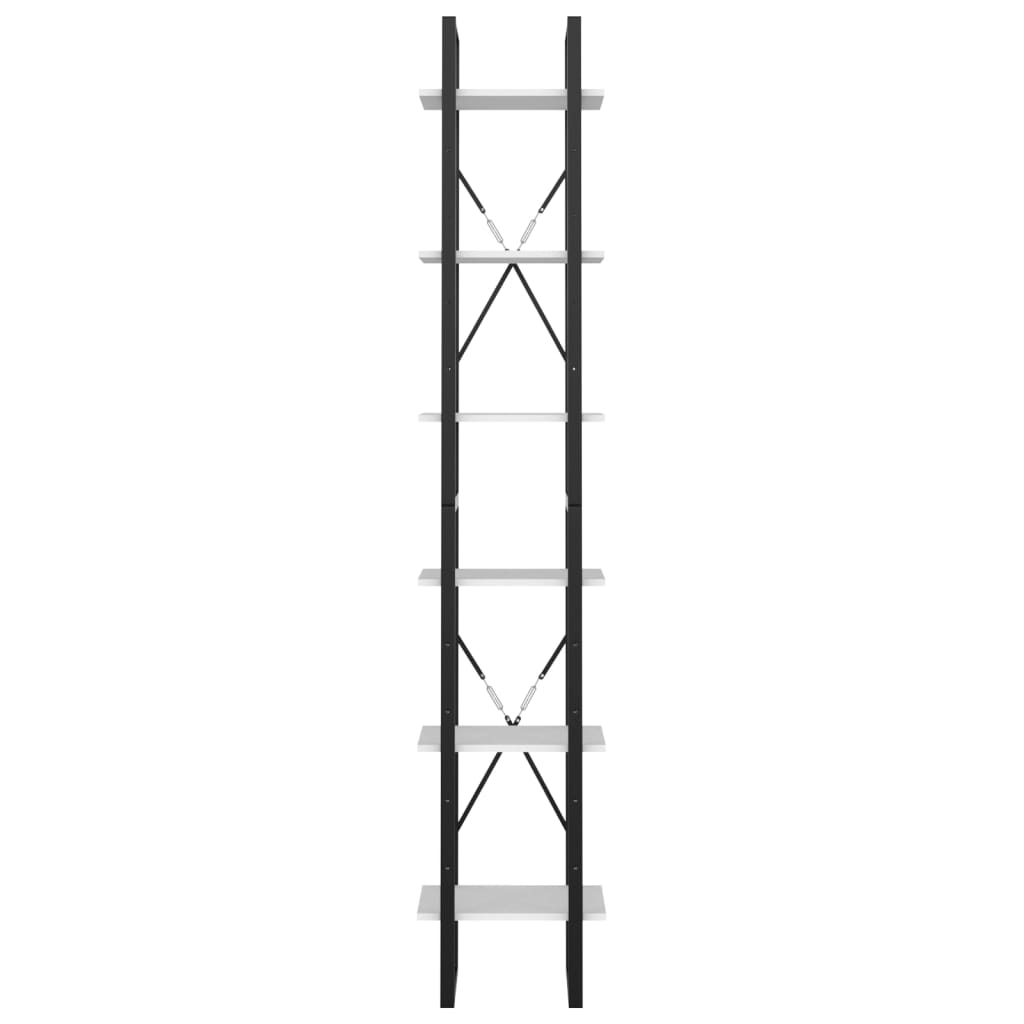 Boekenkast Met 6 Schappen Wit 40 x 30 x 210 cm Bewerkt hout
