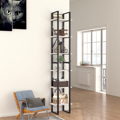 Boekenkast Met 6 Schappen Wit 40 x 30 x 210 cm Bewerkt hout
