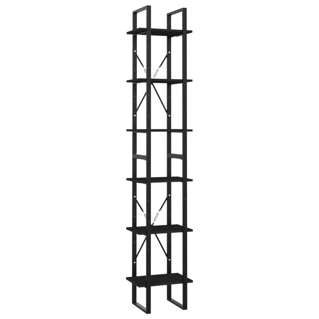 Boekenkast Met 6 Schappen 40X30X Zwart 210 cm