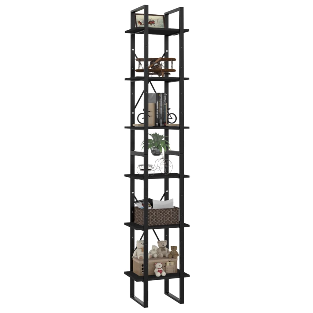 Boekenkast Met 6 Schappen 40X30X Zwart 210 cm