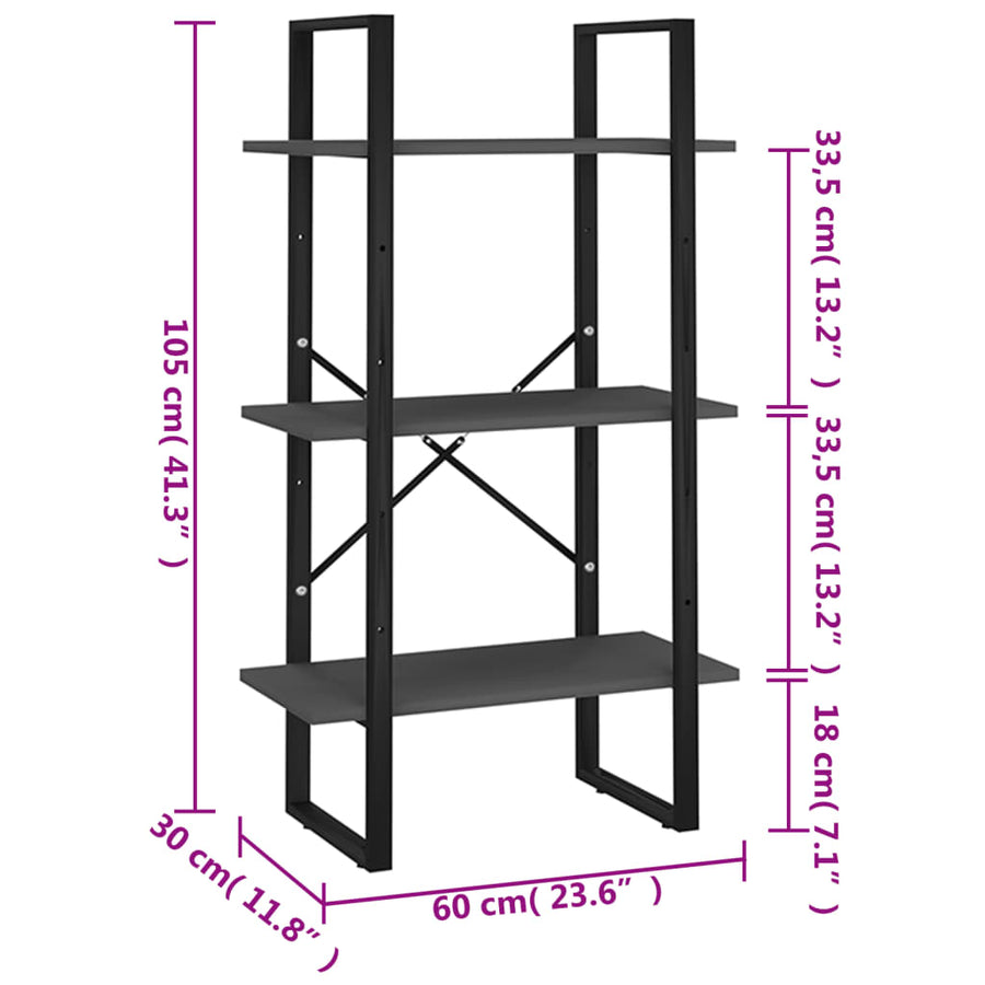 Opbergrek 60X30X105 Cm Spaanplaat Grijs