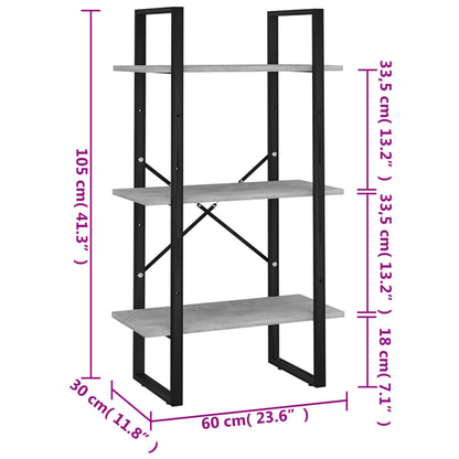Opbergrek 60X30X105 Cm Spaanplaat Betongrijs