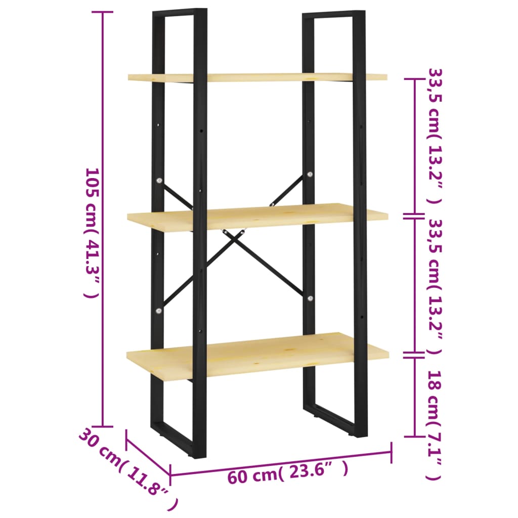 Opbergrek 60X30X105 Cm Massief Grenenhout
