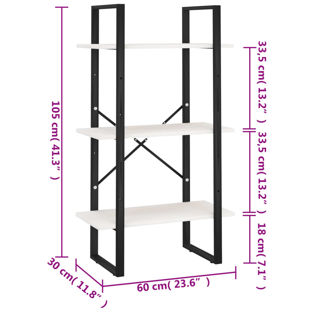 Opbergrek 60X30X105 Cm Massief Grenenhout Wit