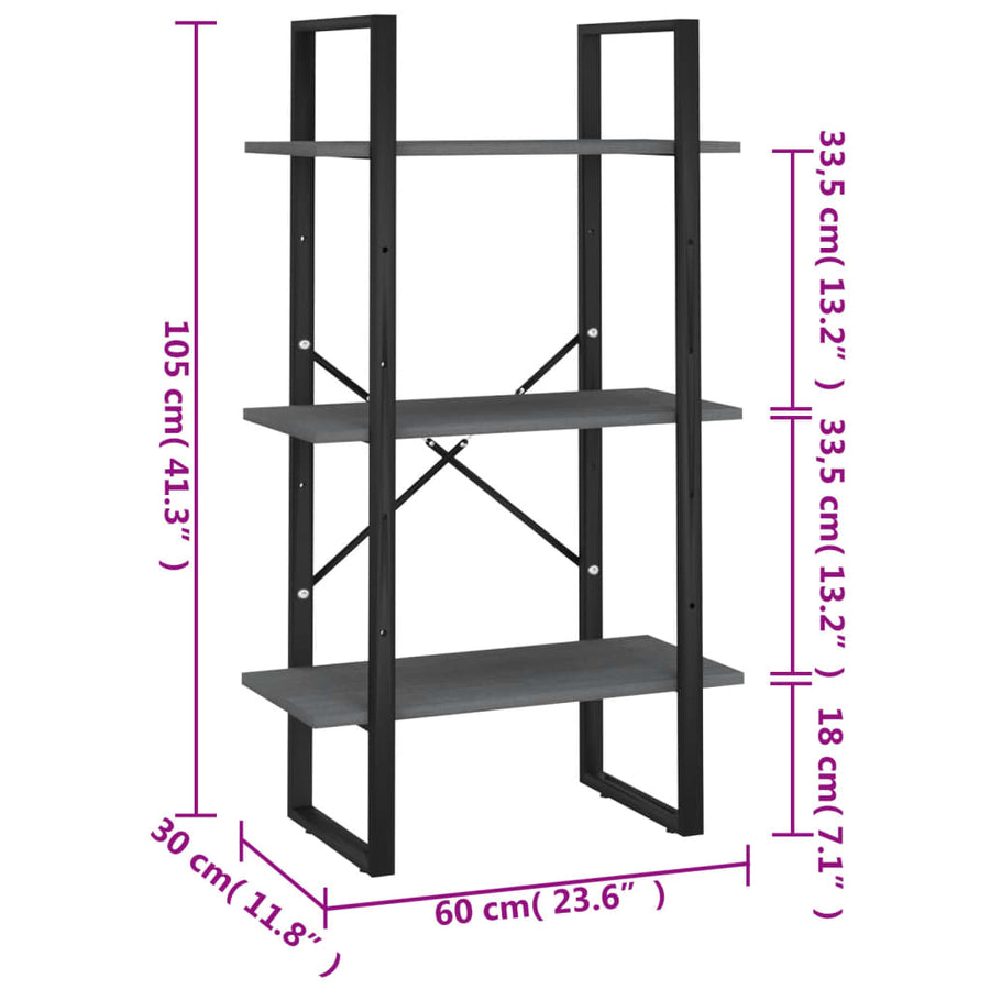 Opbergrek 60X30X105 Cm Massief Grenenhout Grijs
