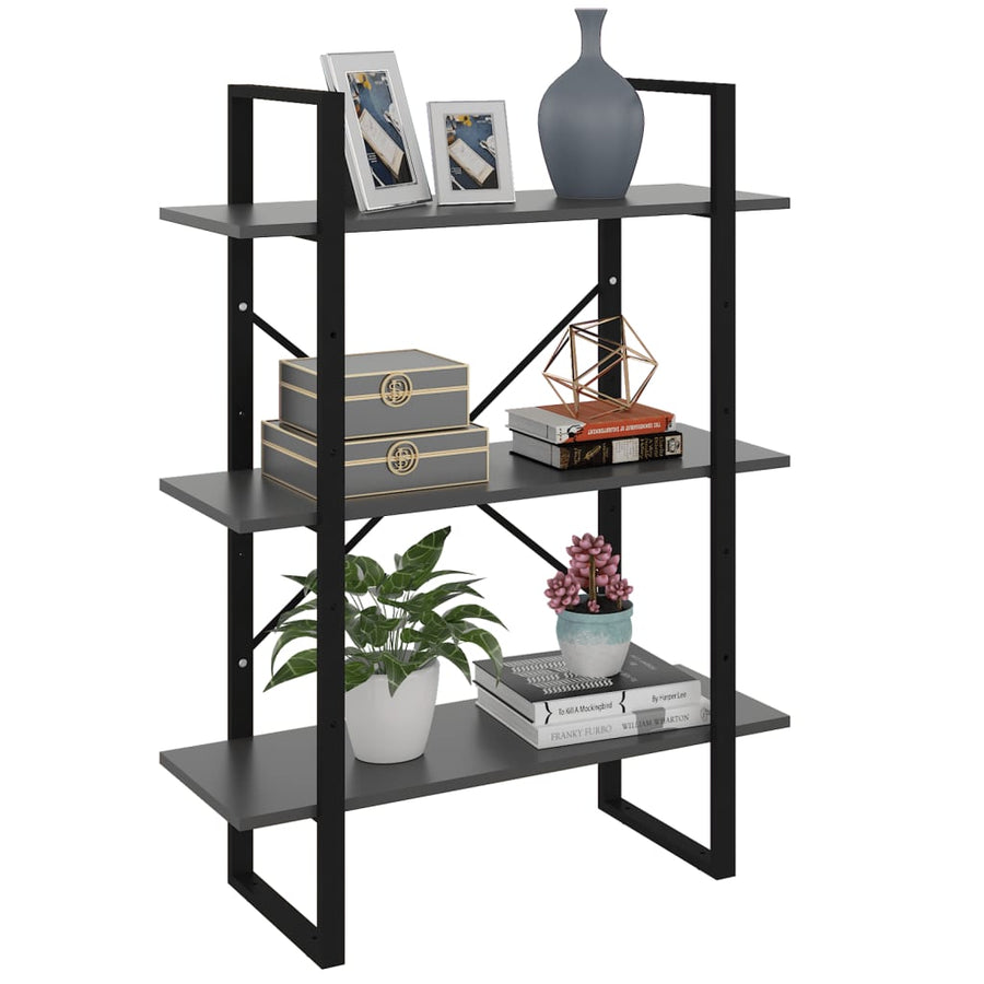 Boekenkast 80x30x105 cm spaanplaat grijs 80 x 30 x 105 cm Bewerkt hout