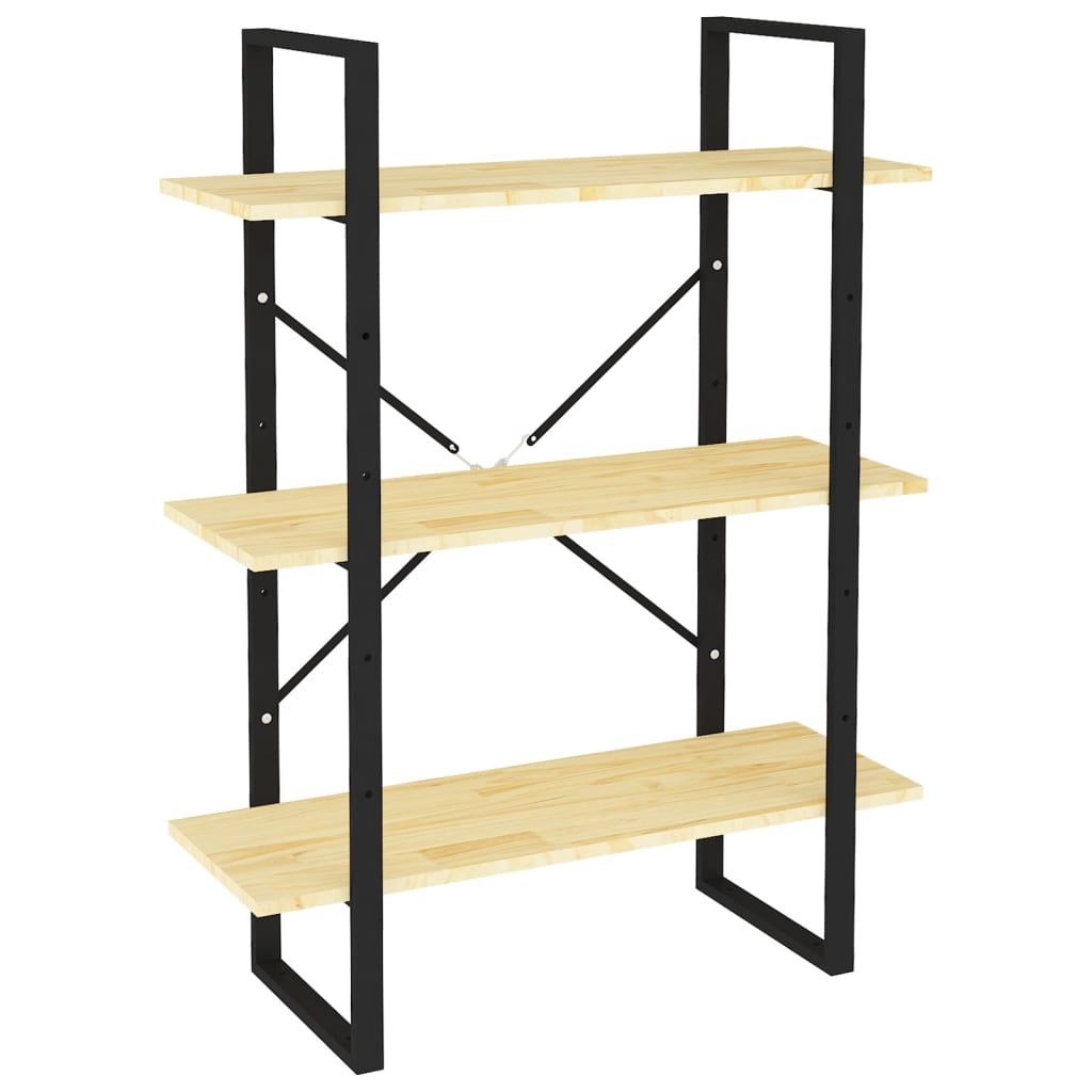 Boekenkast Met 3 Schappen Massief Grenen Naturel 80 x 30 x 105 cm Hout