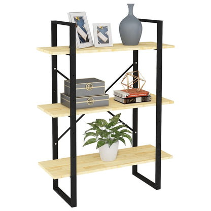 Boekenkast Met 3 Schappen Massief Grenen Naturel 80 x 30 x 105 cm Hout