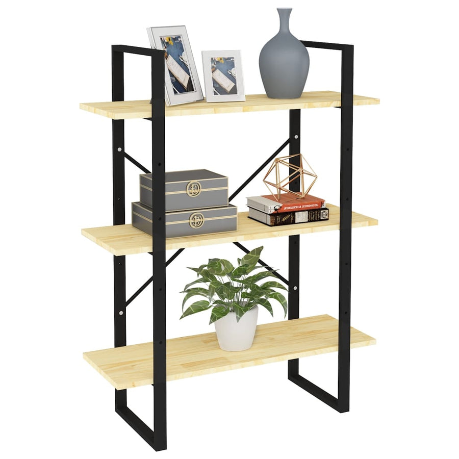 Boekenkast Met 3 Schappen Massief Grenen Naturel 80 x 30 x 105 cm Hout