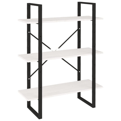 Boekenkast met 3 schappen 80x30x105 cm massief grenenhout wit 80 x 30 x 105 cm Hout