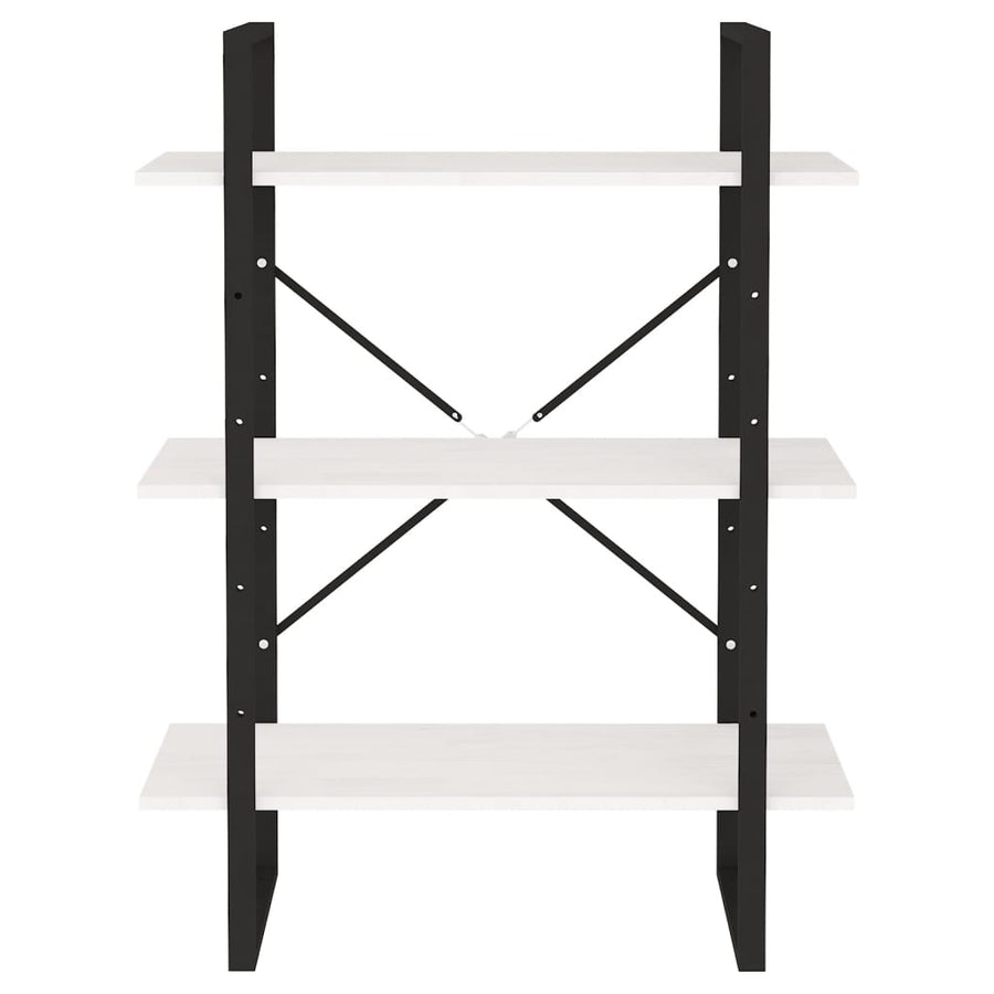 Boekenkast met 3 schappen 80x30x105 cm massief grenenhout wit 80 x 30 x 105 cm Hout