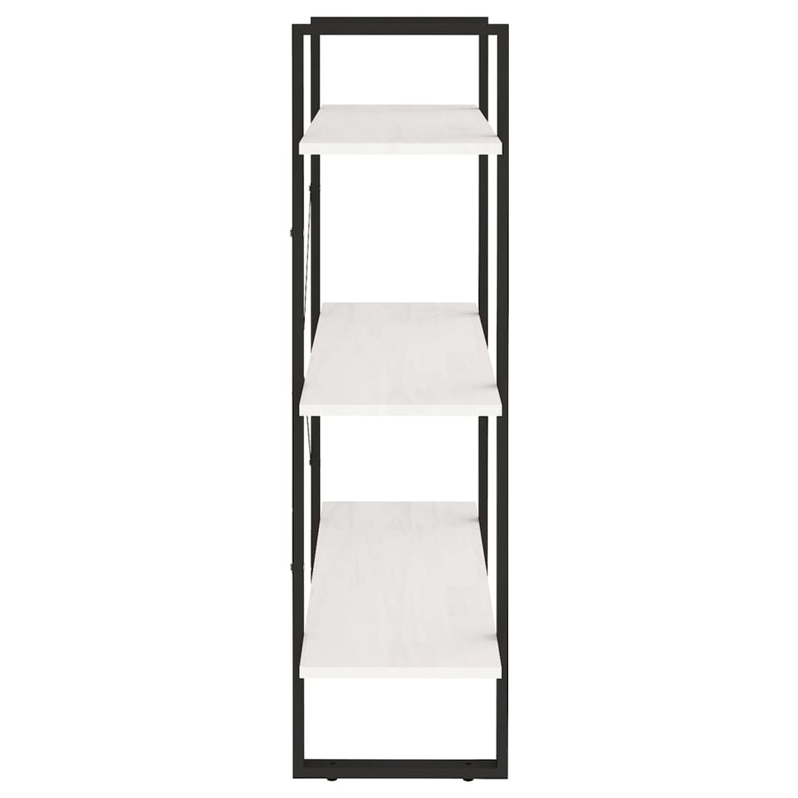 Boekenkast met 3 schappen 80x30x105 cm massief grenenhout wit 80 x 30 x 105 cm Hout