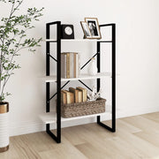 Boekenkast 80x30x105 cm massief grenenhout wit wandmontage
