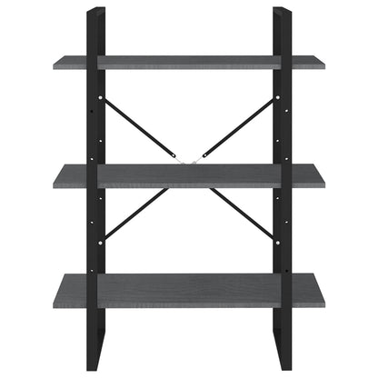 Boekenkast met 3 schappen 80x30x105 cm massief grenenhout grijs 80 x 30 x 105 cm Hout