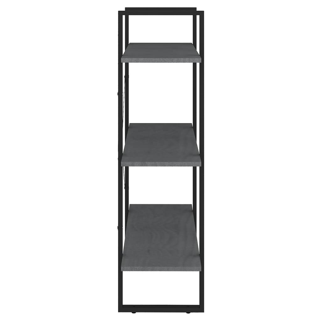 Boekenkast met 3 schappen 80x30x105 cm massief grenenhout grijs 80 x 30 x 105 cm Hout