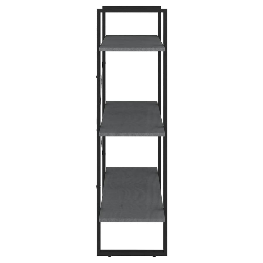 Boekenkast met 3 schappen 80x30x105 cm massief grenenhout grijs 80 x 30 x 105 cm Hout