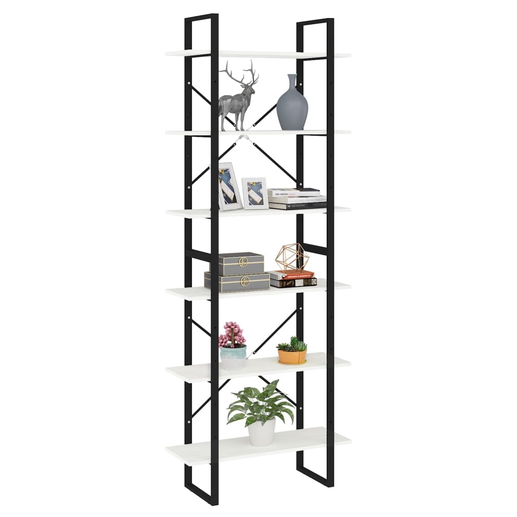 Hoge Kast Massief Grenen Wit 80 x 30 x 210 cm Hout