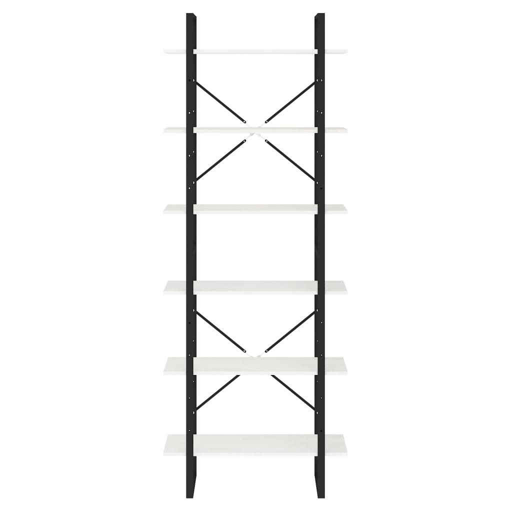 Hoge Kast Massief Grenen Wit 80 x 30 x 210 cm Hout