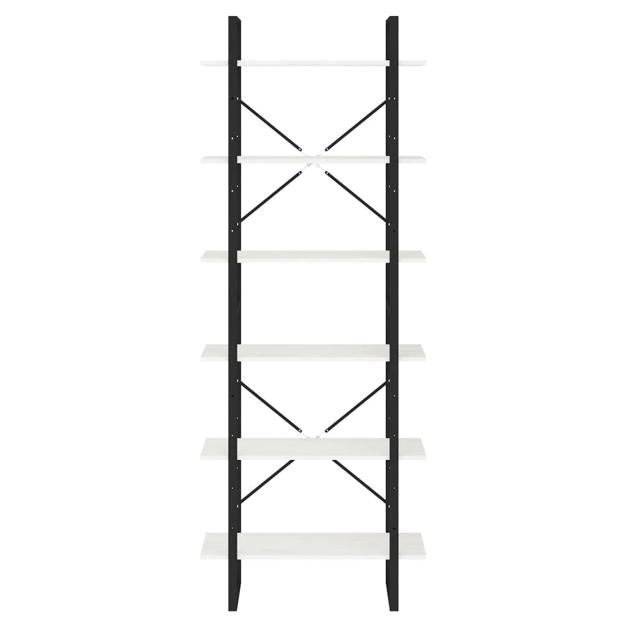 Hoge Kast Massief Grenen Wit 80 x 30 x 210 cm Hout