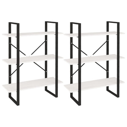 Hoge Kast Massief Grenen Wit 80 x 30 x 210 cm Hout