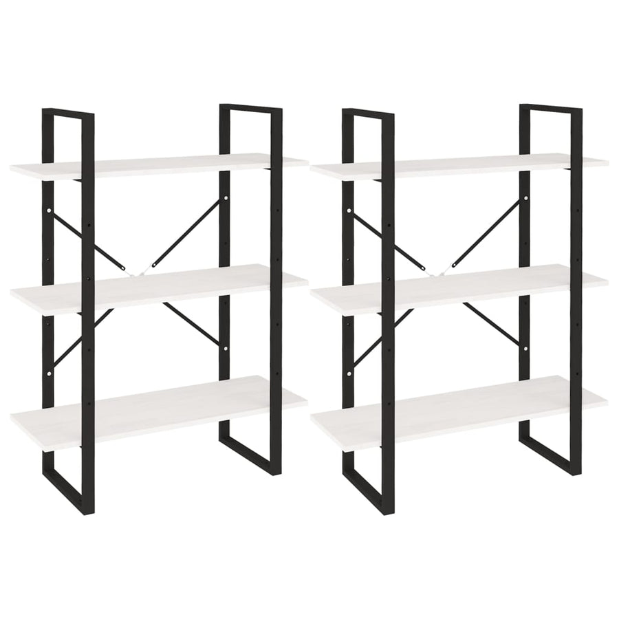Hoge Kast Massief Grenen Wit 80 x 30 x 210 cm Hout