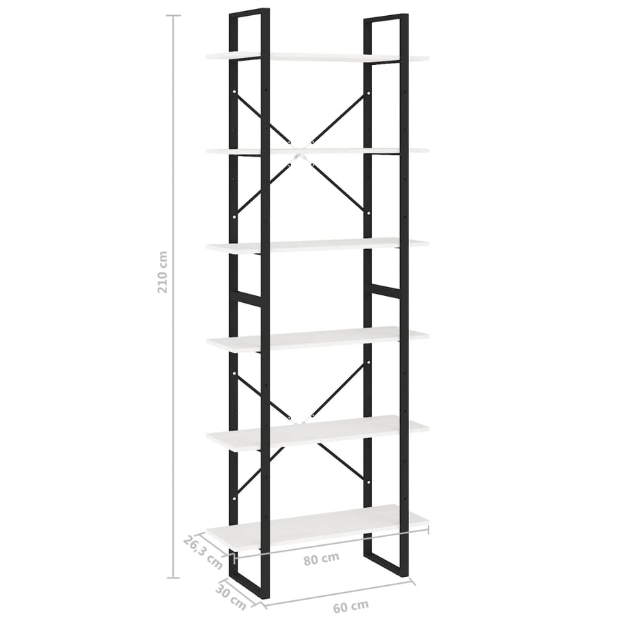 Hoge Kast Massief Grenen Wit 80 x 30 x 210 cm Hout