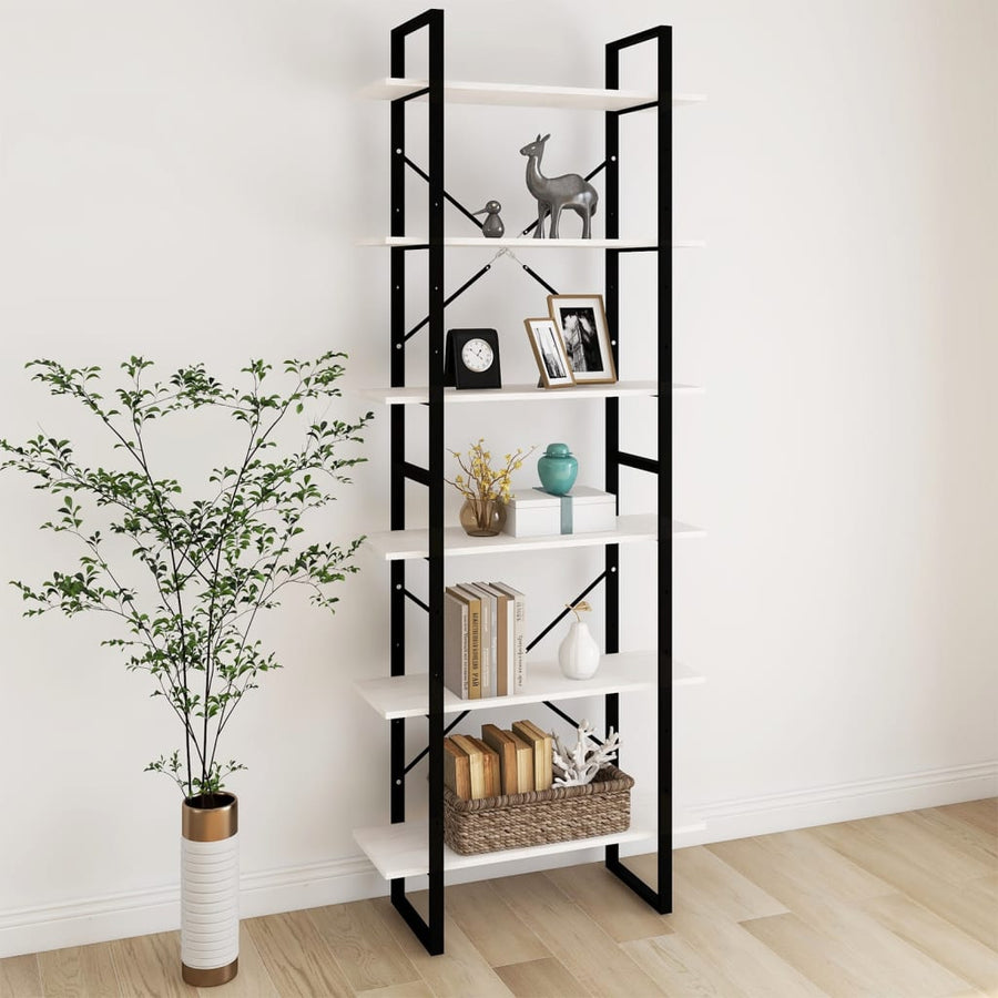 Hoge Kast Massief Grenen Wit 80 x 30 x 210 cm Hout