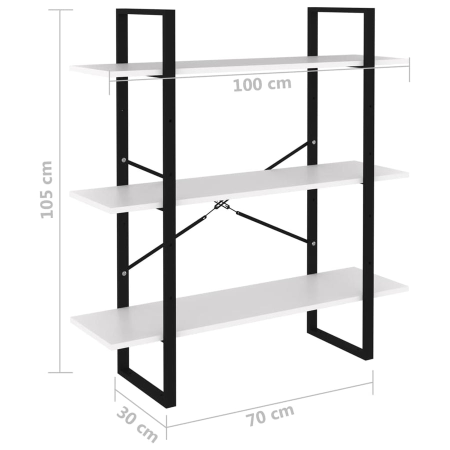 Boekenkast Wit 100 x 30 x 105 cm Bewerkt hout
