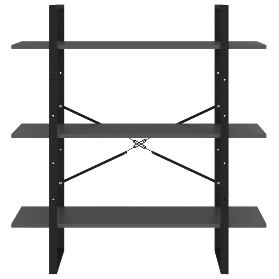 Boekenkast 100x30x105 cm spaanplaat grijs 100 x 30 x 105 cm Bewerkt hout