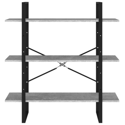 Boekenkast Spaanplaat Betongrijs 100 x 30 x 105 cm Bewerkt hout